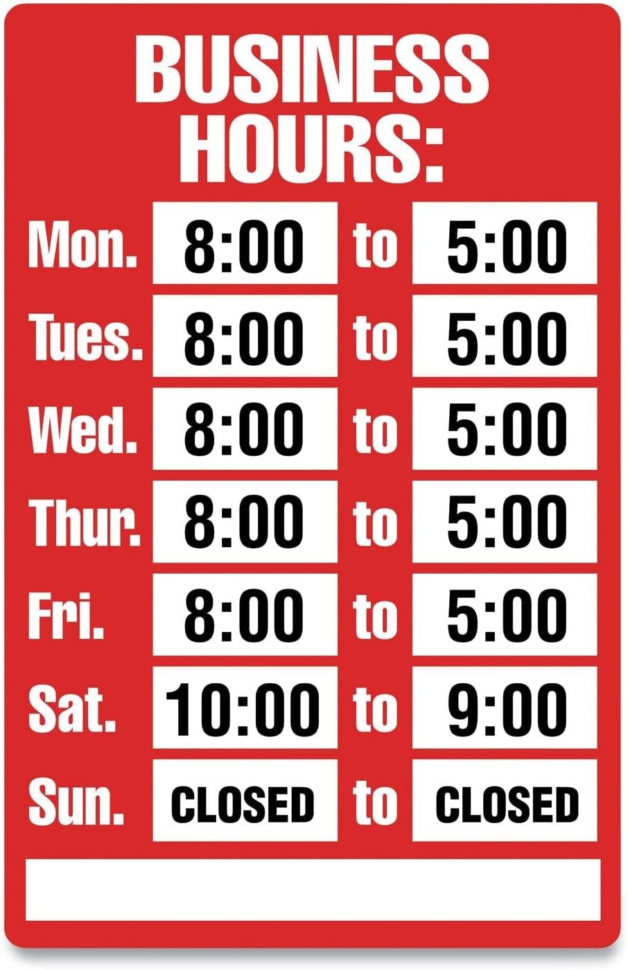 All-in-One Business Hours Sign Kit – Durable and Customizable