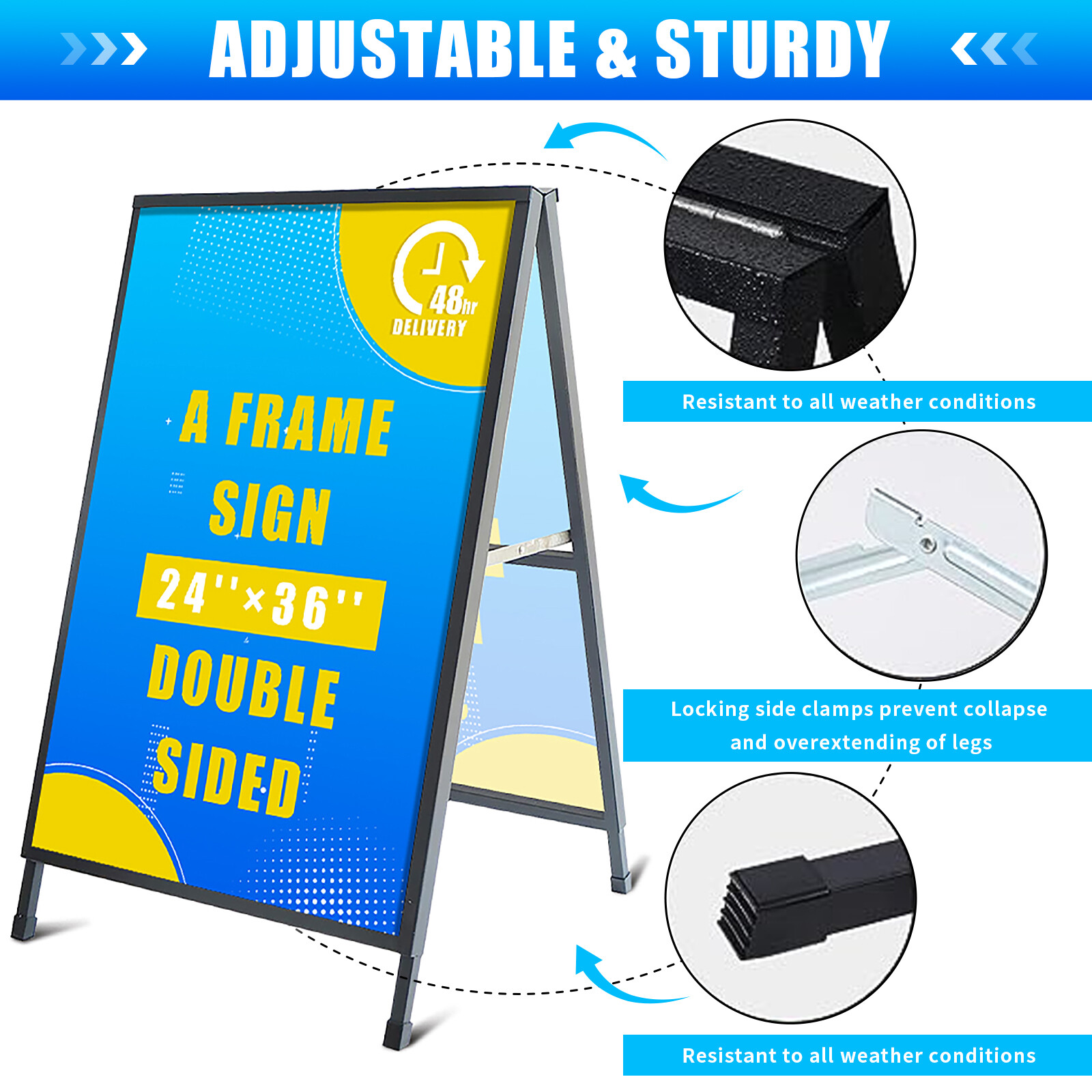 A Heavy Duty A-Frame Sidewalk Sign 24 x36Inch Full-color Printed,Sidewalk Sign
