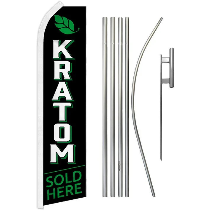 Kr8tom Sold Here Swooper Flutter Feather Advertising Flag & Pole Kit