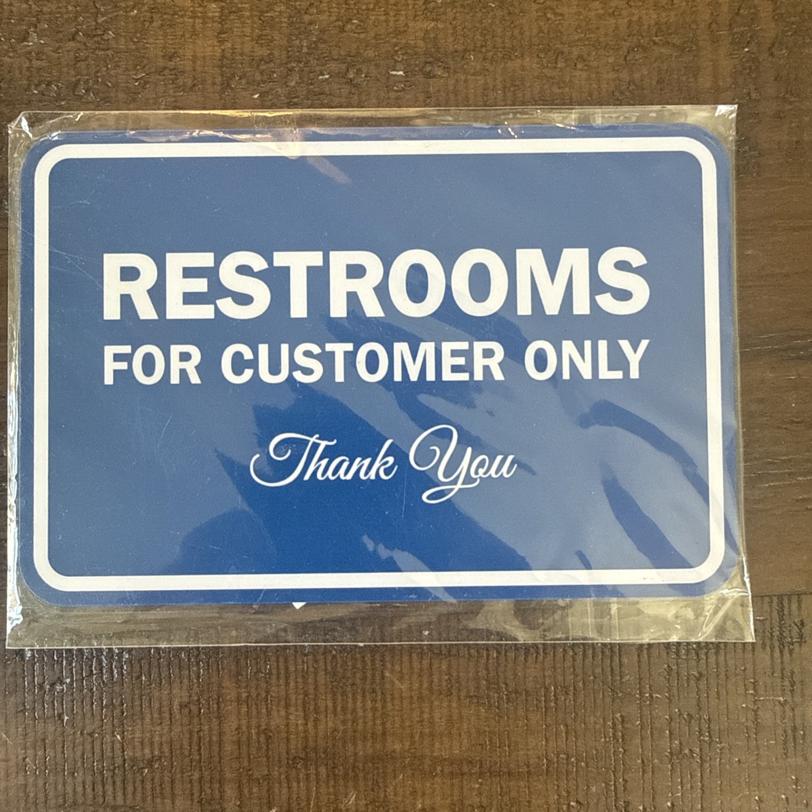 Signs ByLITA Classic Framed Restrooms for Customers Sign Blue 4″ x 6″ Small