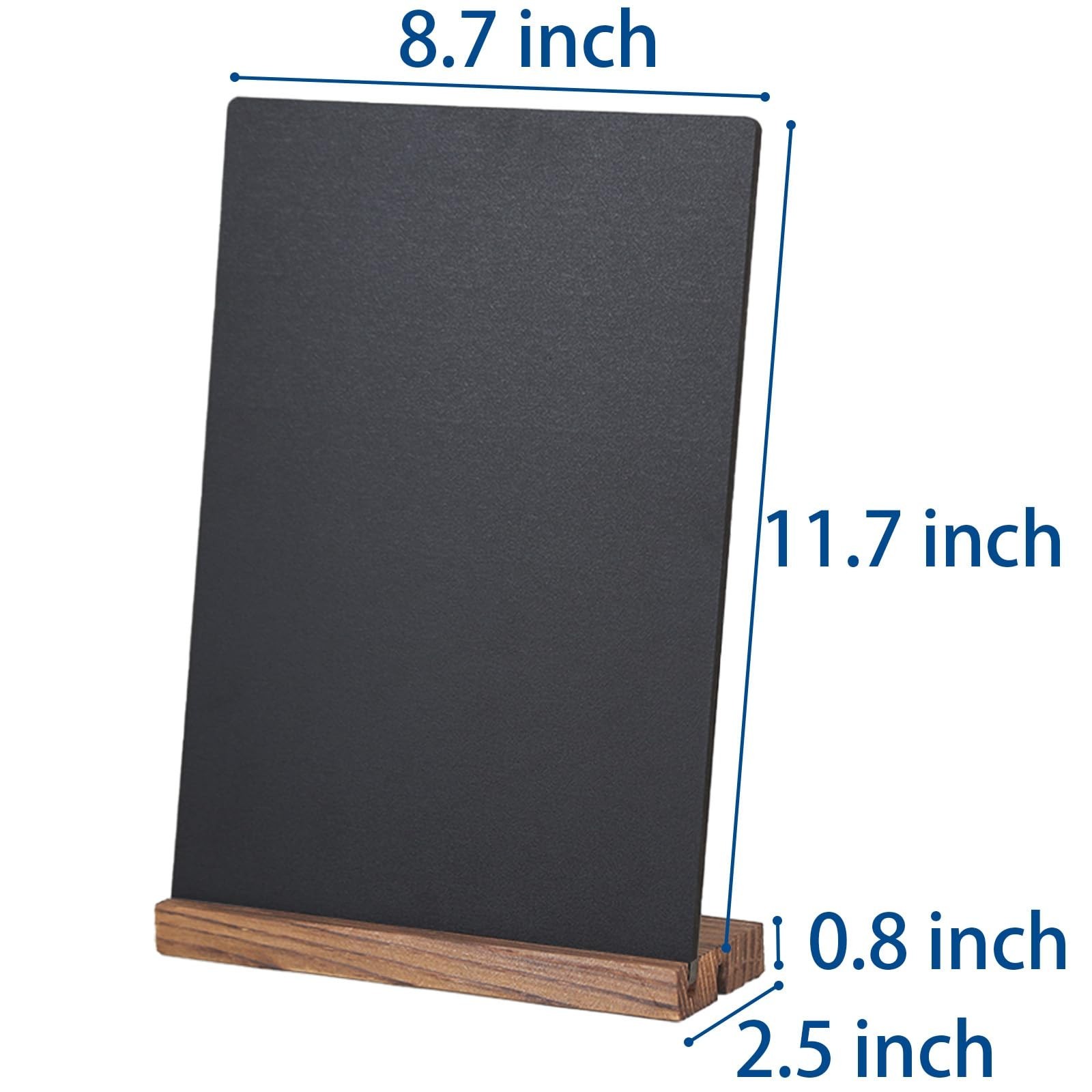 Desk Chalkboard Wood Sign Double-Sided Chalkboard with Wooden Base Decorative…