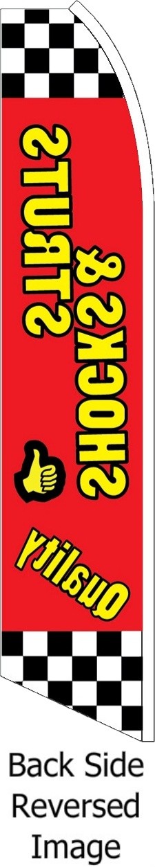 QUALITY SHOCKS & STRUTS FLUTTER FLAG Advertising Sign Feather Swooper Banner
