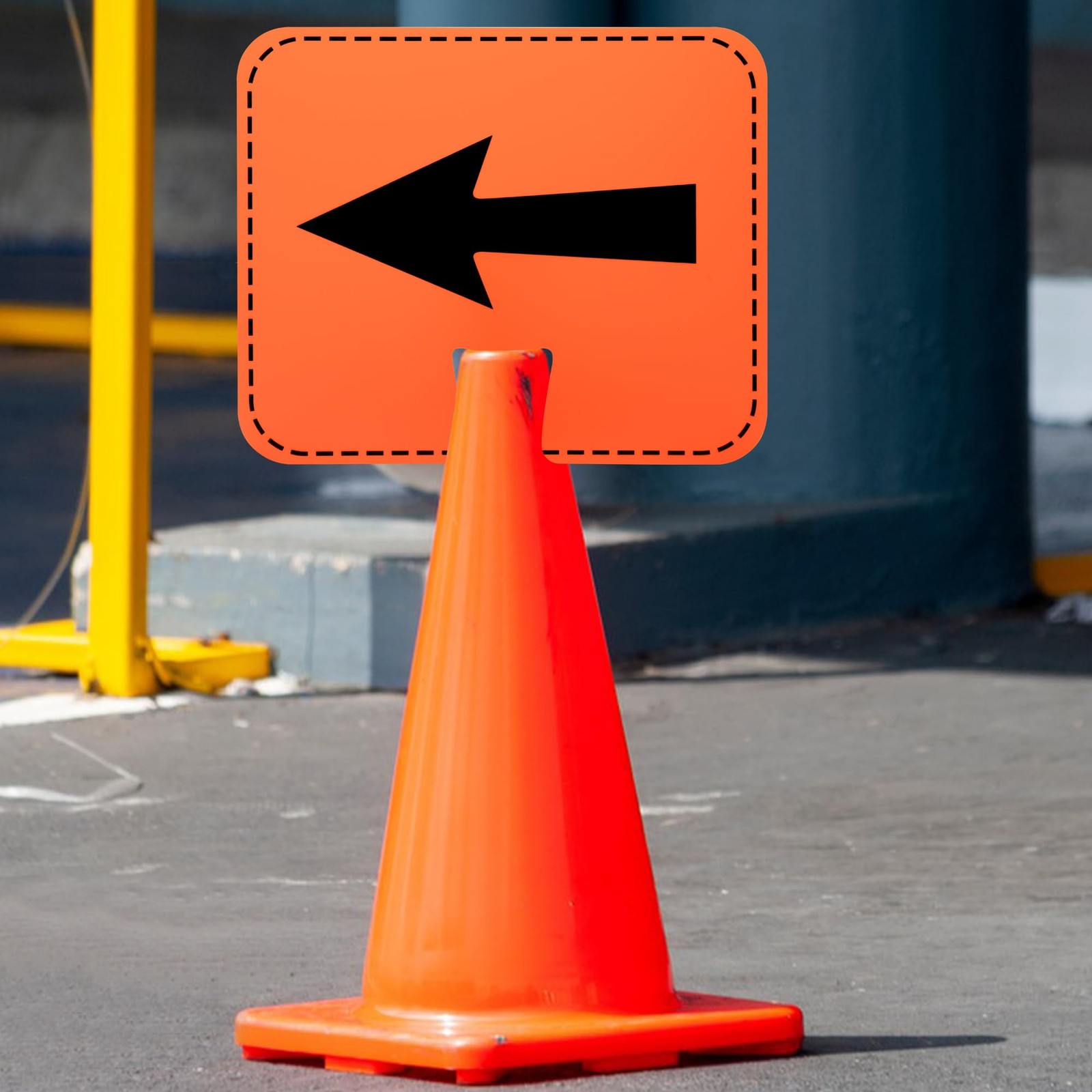 8 Pcs Traffic Cone Arrow Signs, 12.5″ X 10.4″ Reversible Directional Cone Top