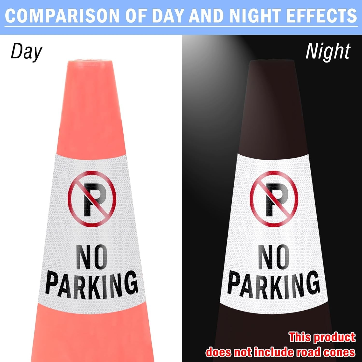 High Visibility Reflective Cone Sleeves 2 Pack – Essential for Traffic Safety