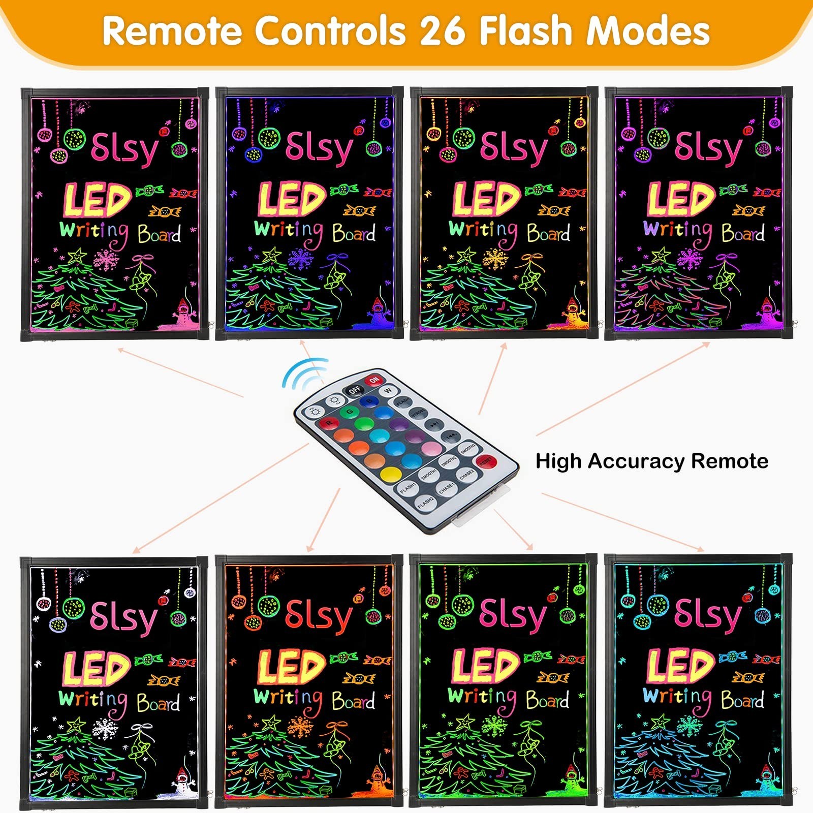 Slsy Illuminated LED Message Writing Board Erasable Neon Effect Menu Sign Boa…