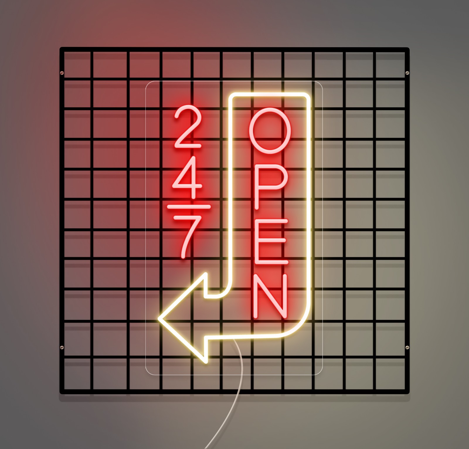 Neon Outdoor Open 24/7 Sign, Waterproof 24hrs LED Neon for Businesses