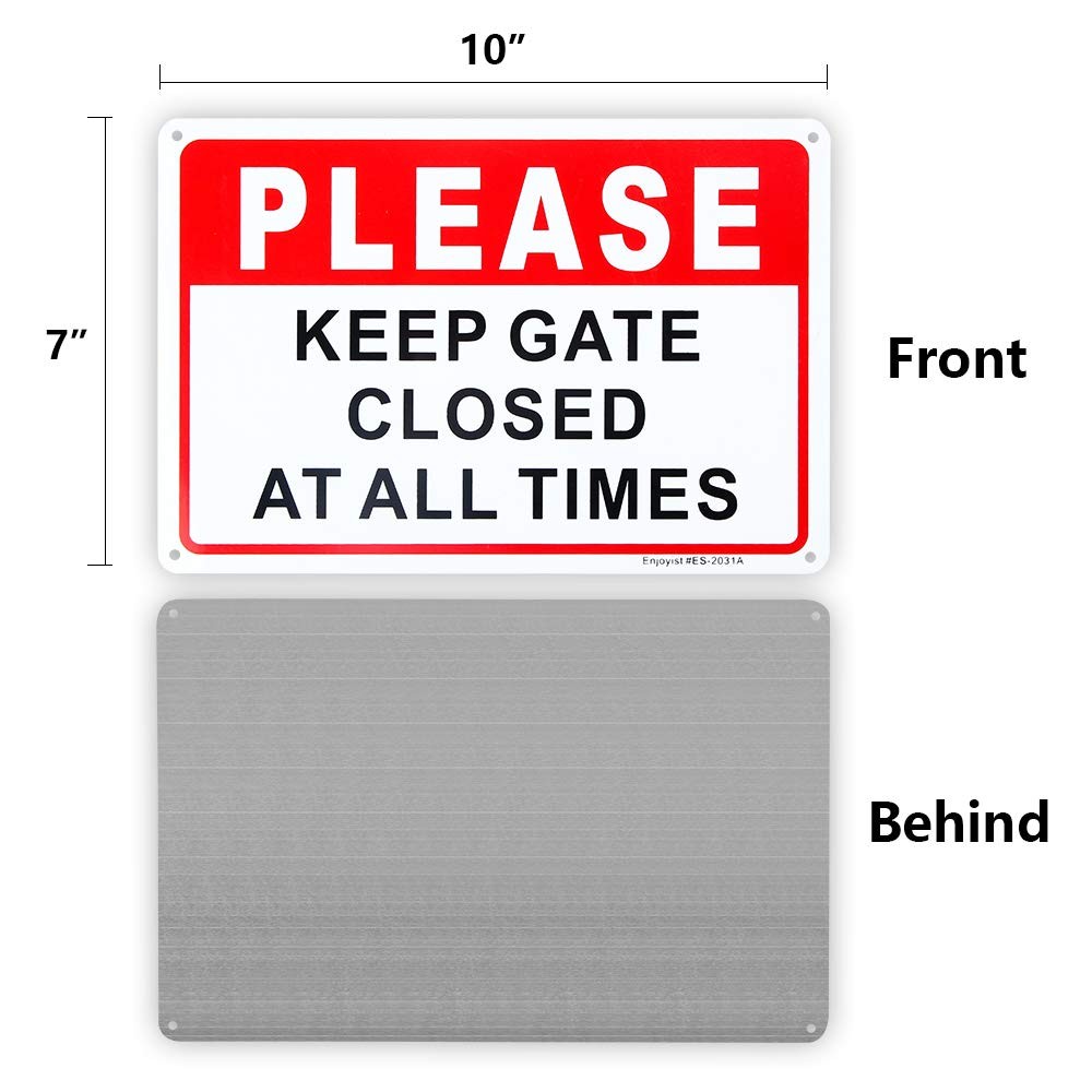 2-Pack Please Keep Gate Closed At All Times Sign 10″x 7″ .04″ Aluminum Reflec…