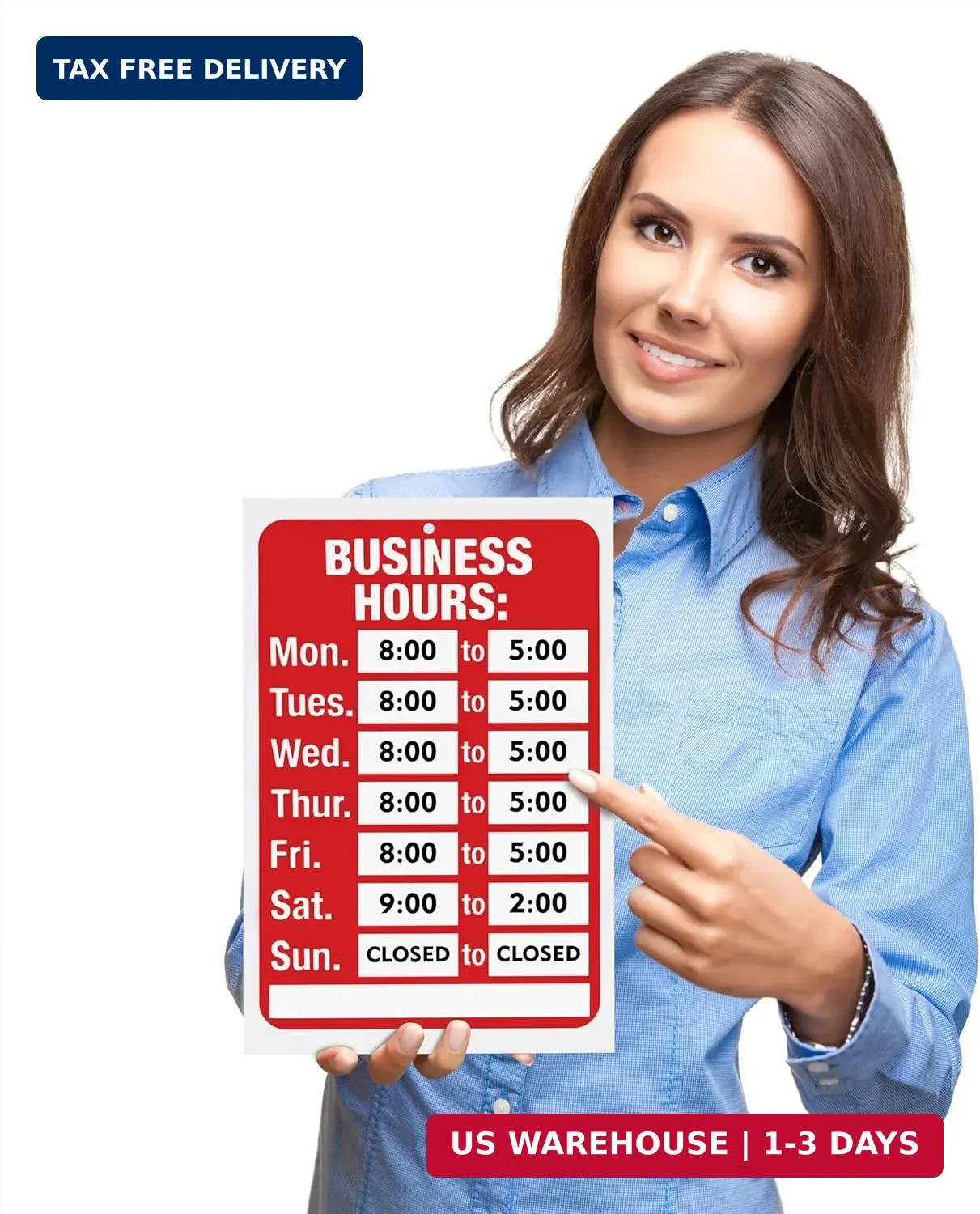 2 Pack Business Hours Sign Open Closed Glass Door Customizable Store Hours Sign