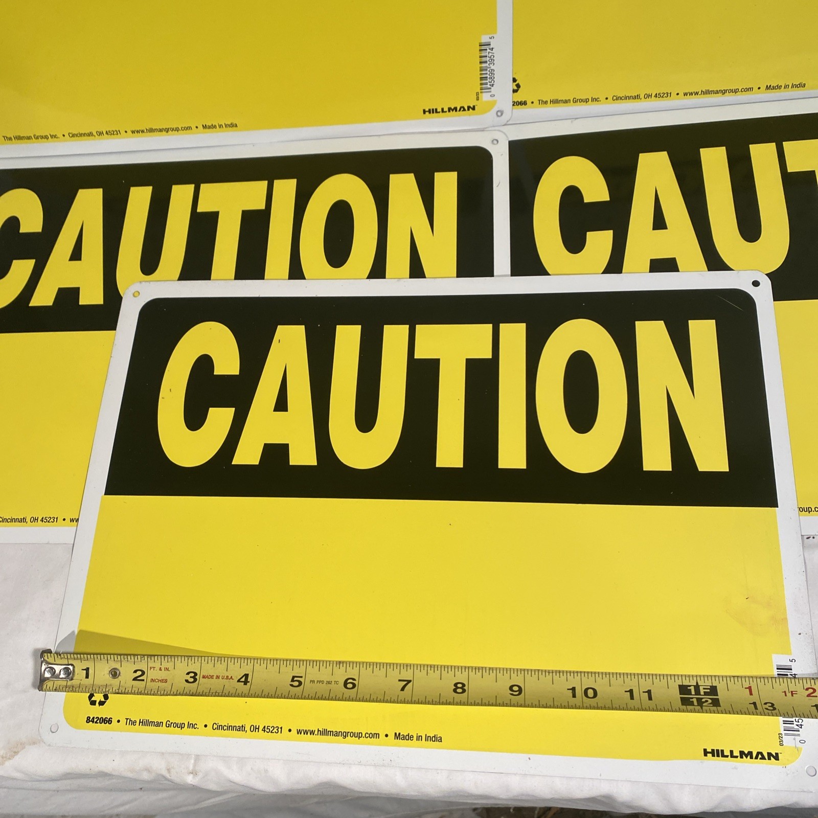 10 In. X 14 In. Aluminum Blank Caution Sign Lot Of 5