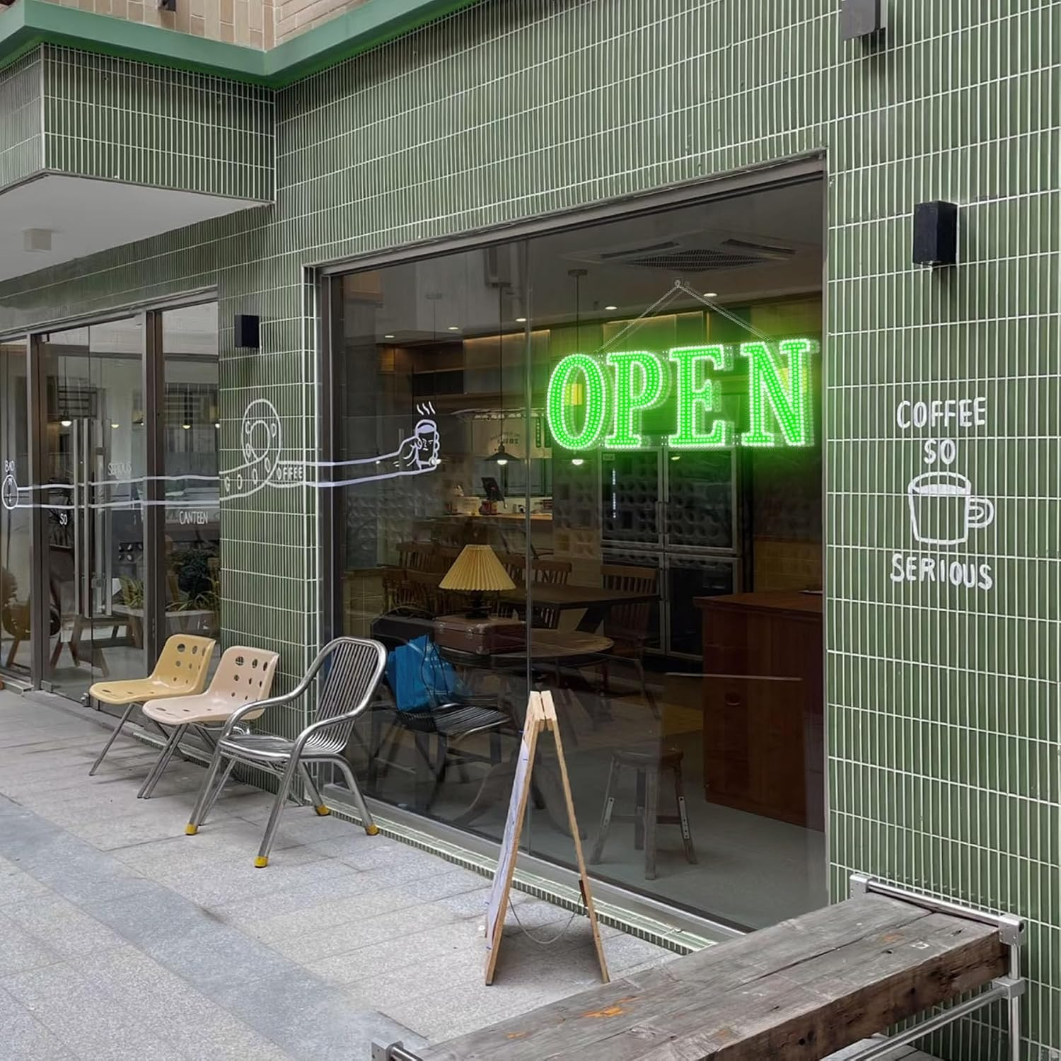 Led Open Signs for Business 30x10in Big Open Sign Led w/Remote Control Window Wa