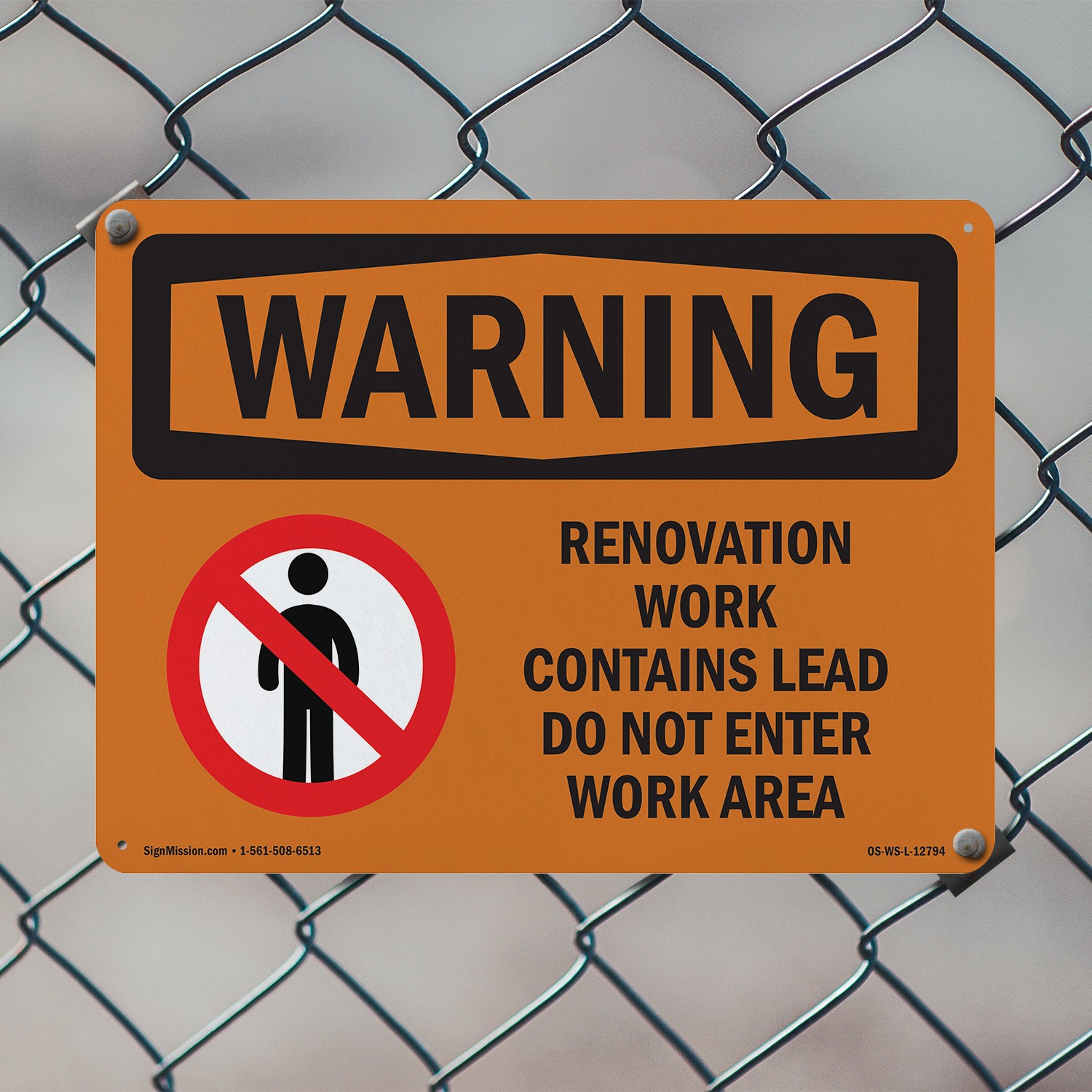 Renovation Work Contains Lead Do Not Enter OSHA WARNING Sign, Decal 5 or 10 Pack