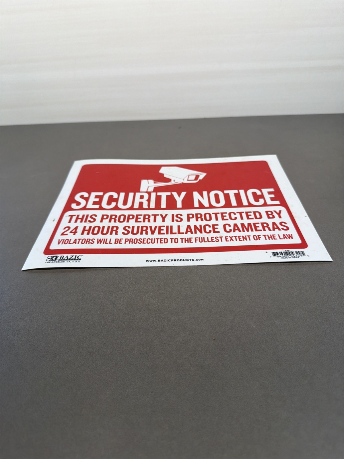 Bazic Security Notice Sign Banner Red on White PVC CCTV Camera Bt13
