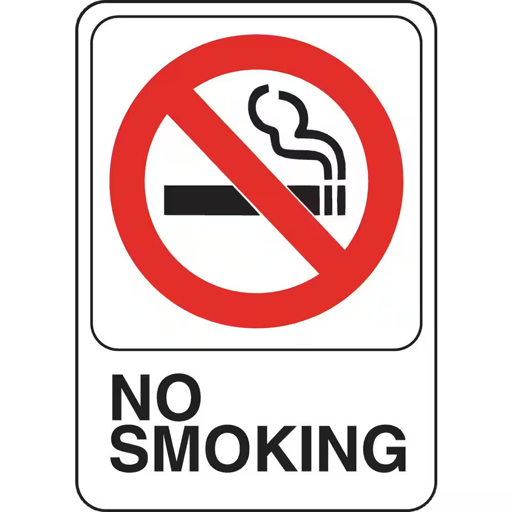 5 In. X 7 In. Plastic No Smoking Sign