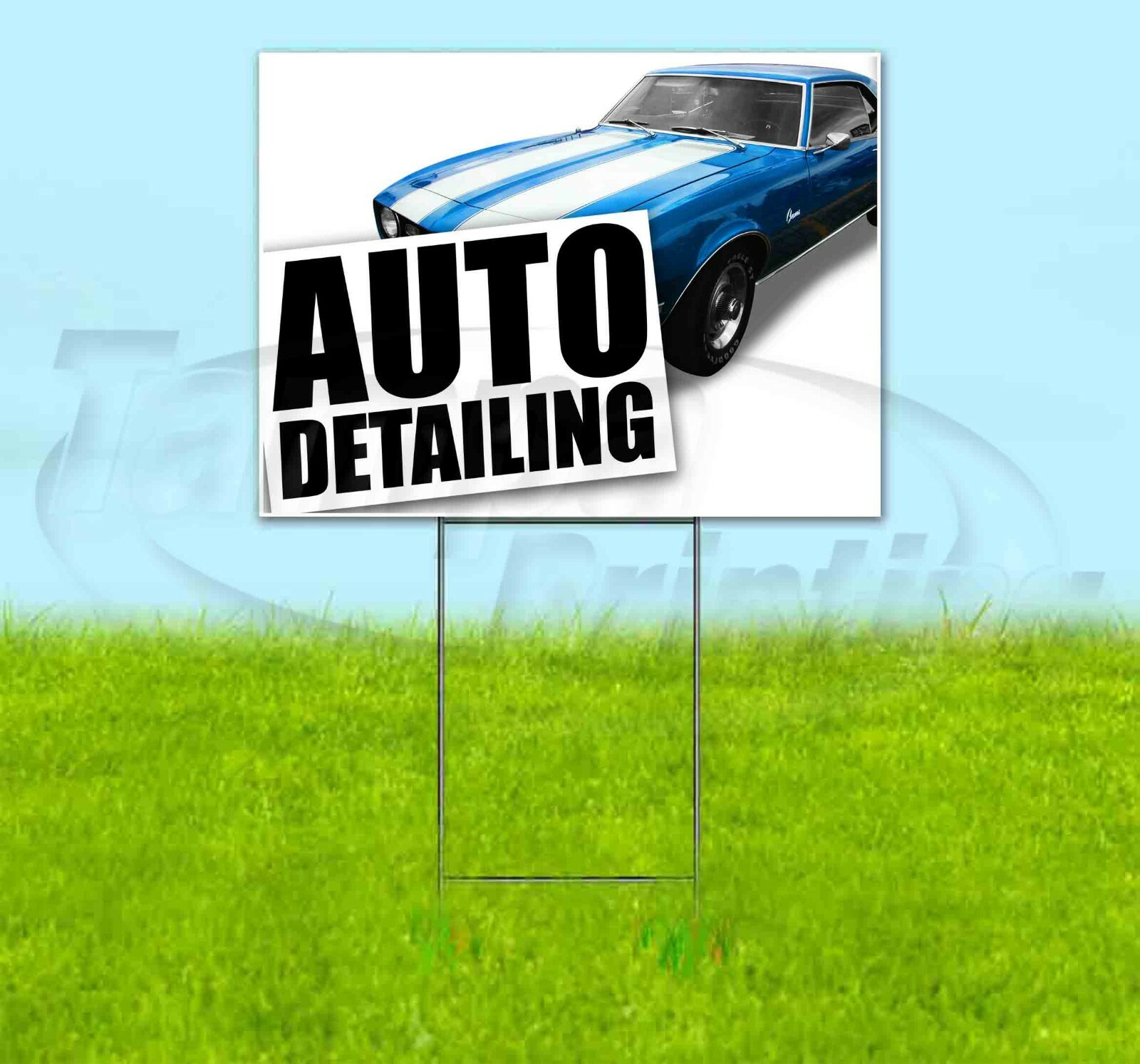 AUTO DETAILING 18×24 Yard Sign Corrugated Plastic Bandit Lawn Business USA CARS