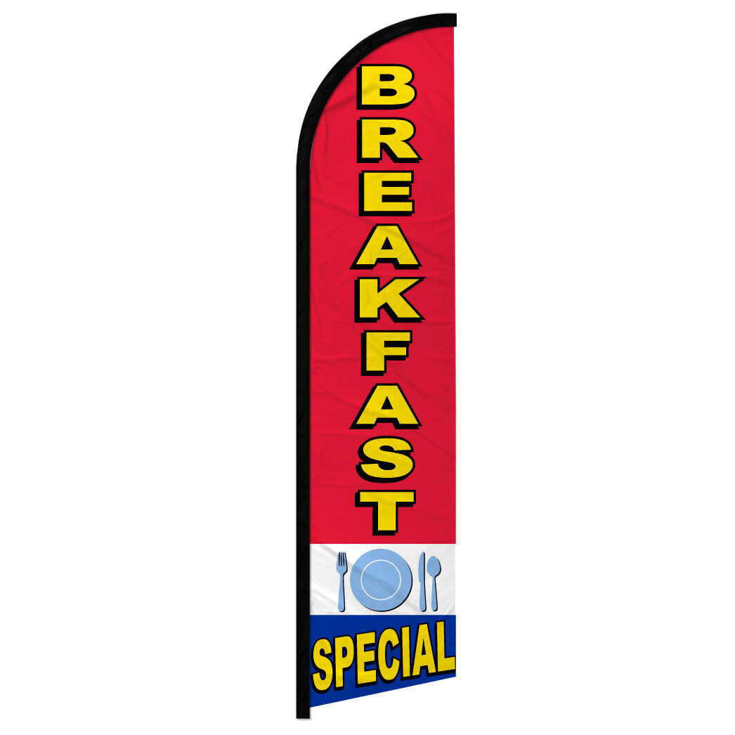 Breakfast Special Full Curve Windless Swooper Flag Restaurant Food