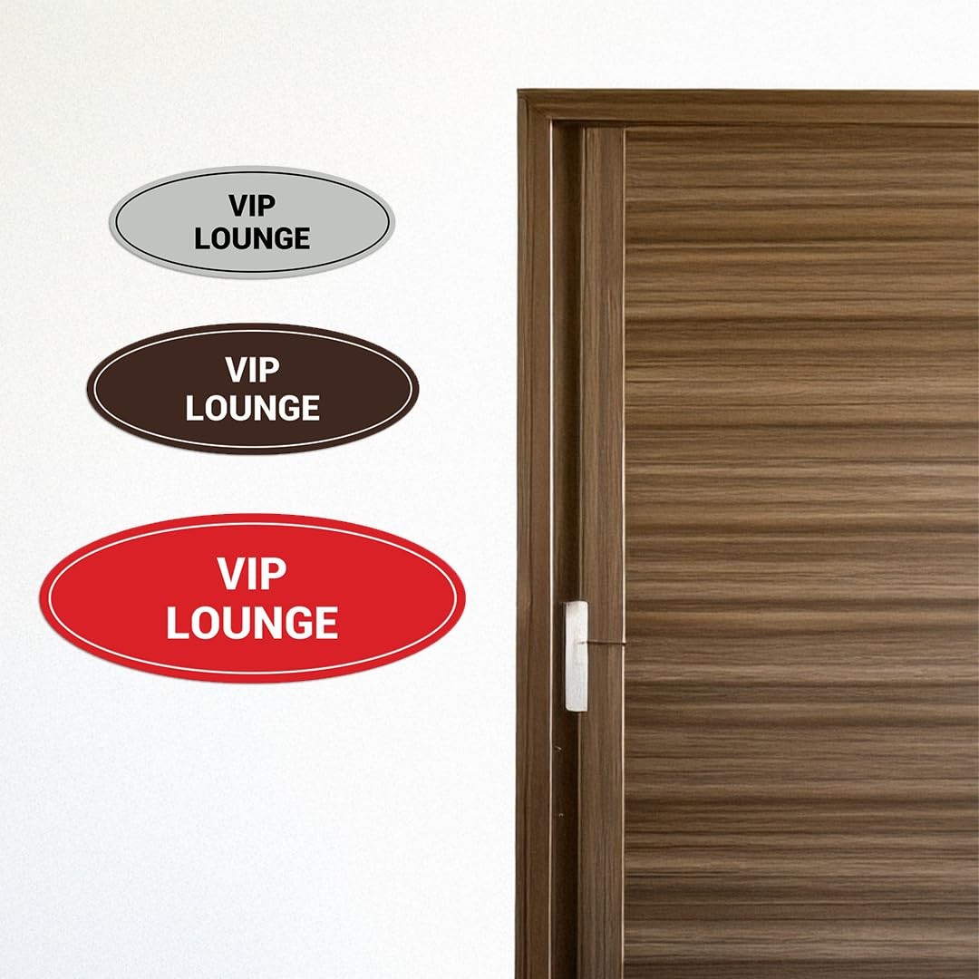 Oval VIP Lounge Sign Black Gold Large Wall Door Plaque For Hotel Business