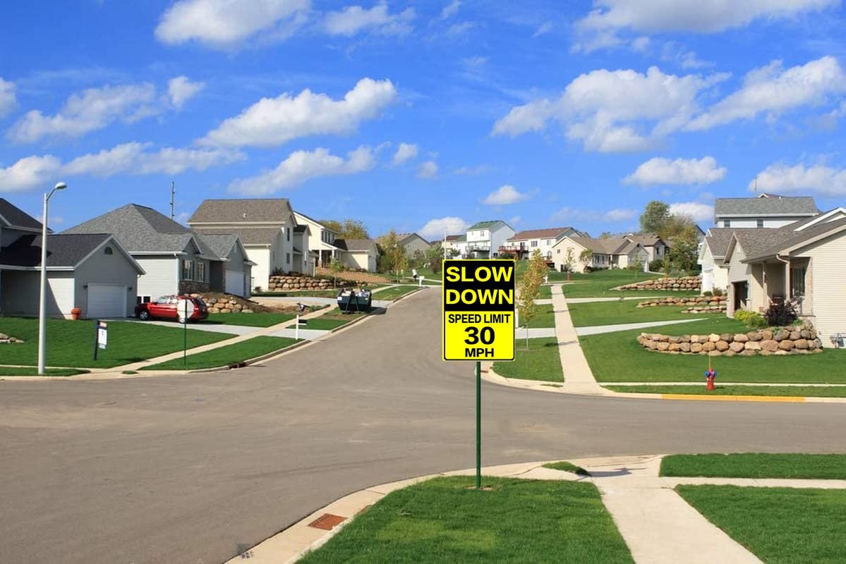 12×16 Inch Slow Down Speed Limit 30 MPH Metal Traffic Street Road Sign