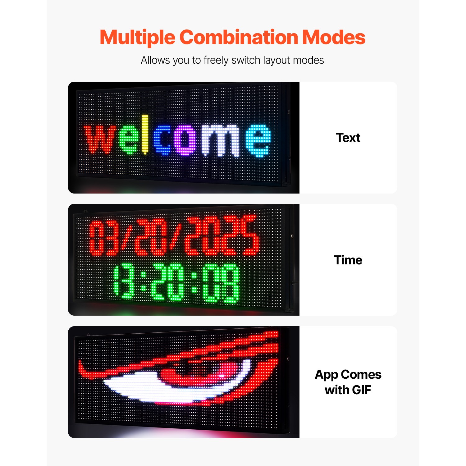 40×14 in LED Scrolling Sign Programmable Digital Display Board P10 Full Color