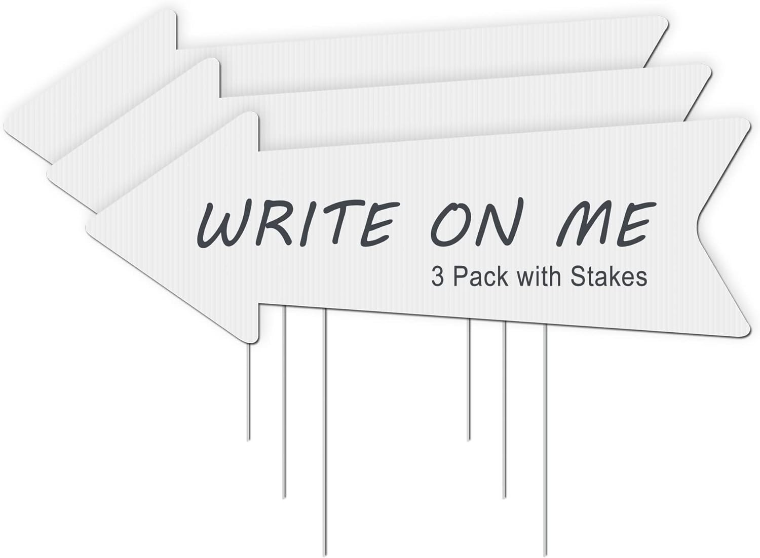 Customizable Wedding Directional Signs with Stakes – 17×6 Inches, 3 Pack