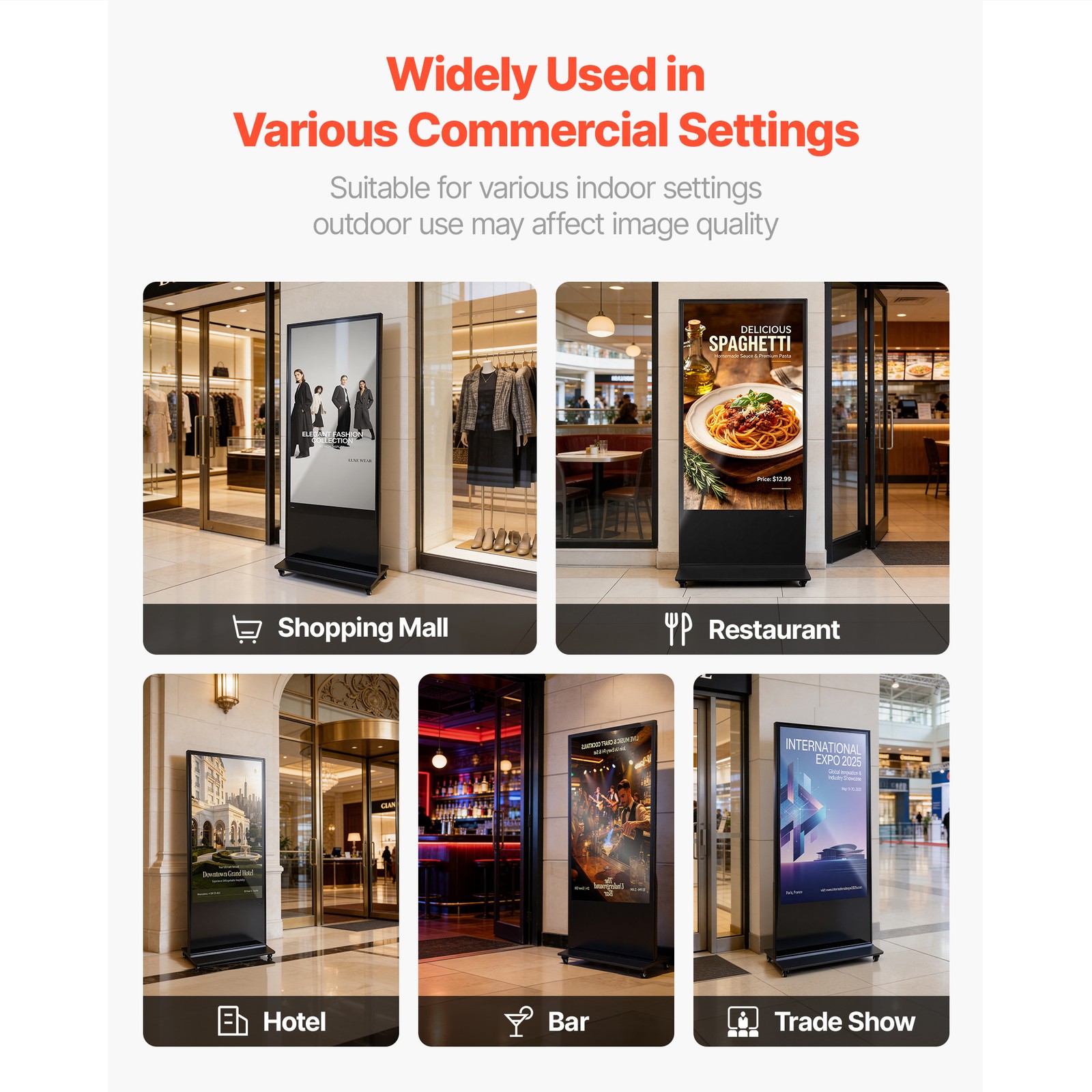Uimoso 65 in Indoor Digital Signage Floor Stand with 4K Display