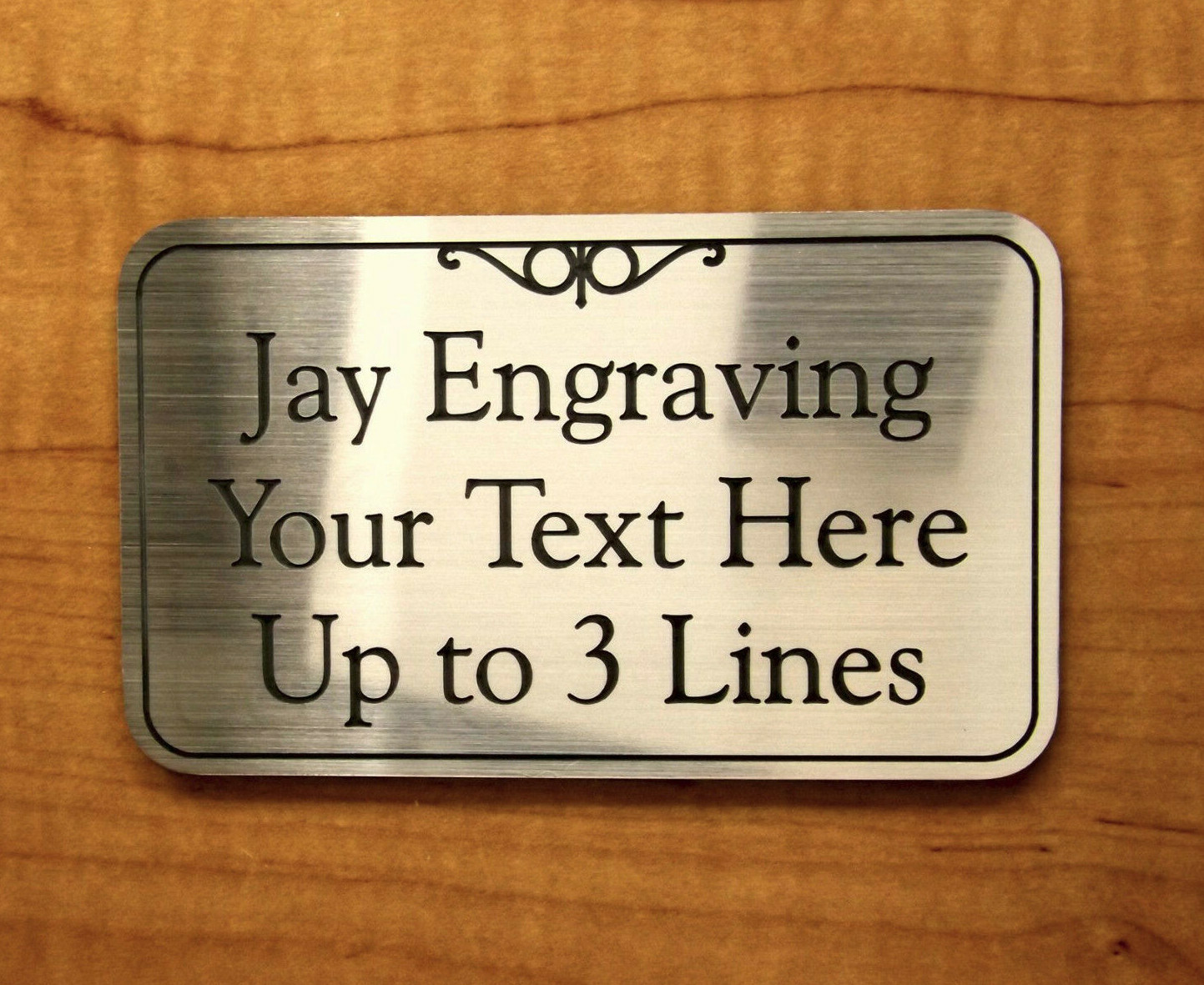 Custom Engraved Brushed Silver Tone 3×5 Office Suite Wall or Door Sign
