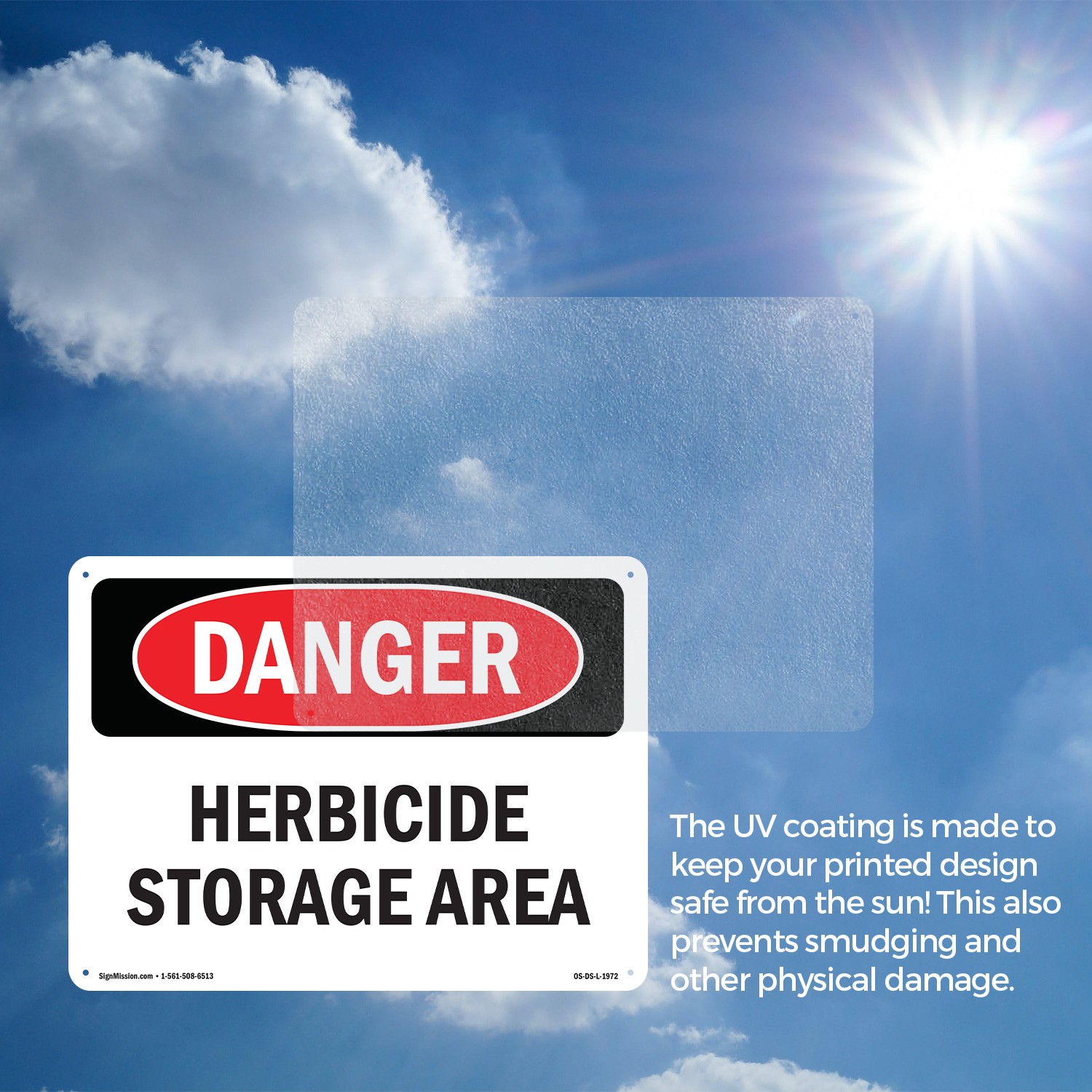 Herbicide Storage Area OSHA Danger Sign Metal, Plastic, Or Decal – 5 or 10 Pack