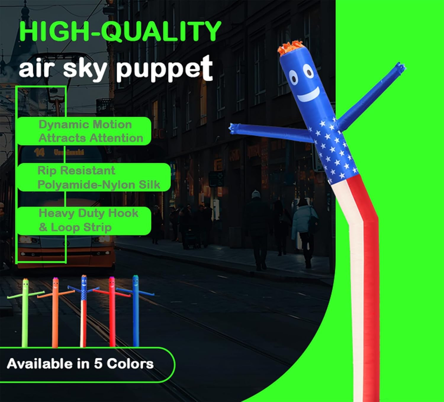 20FT Inflatable Tube Man for 18” Blower (Blowers Not Included) Air Puppet Dance