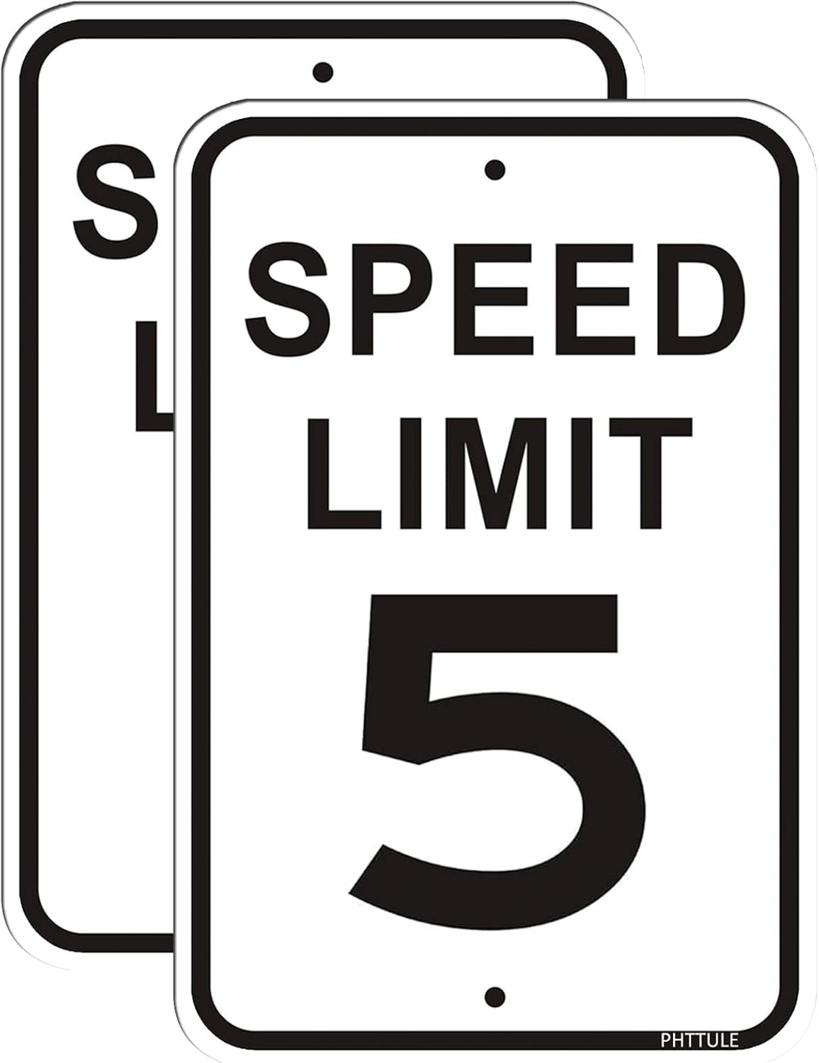 Speed Limit 5 MPH Sign 2 Pack, 12 x 18 inches Slow Down Sign Reflective 40Mil…