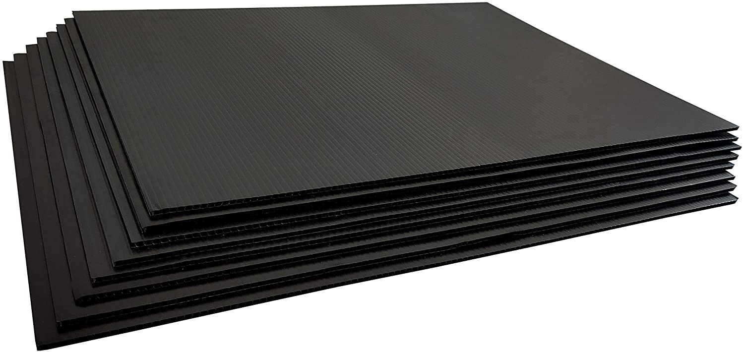 100 Blank Signs 24″ x 18″ x4 mm Black corrugated plastic 100 pieces