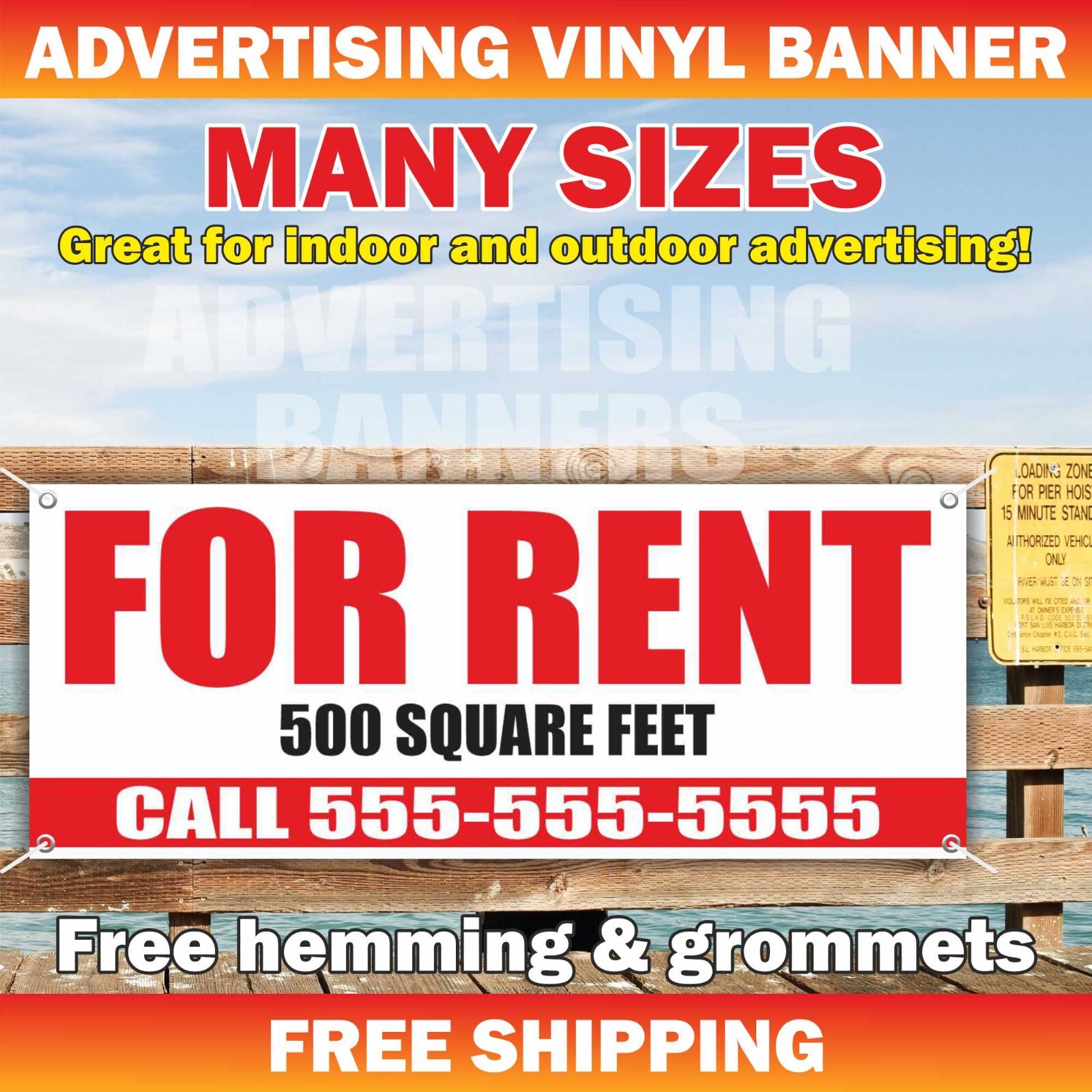 FOR RENT Advertising Banner Vinyl Mesh Sign House Space Room Storage Unit Lease