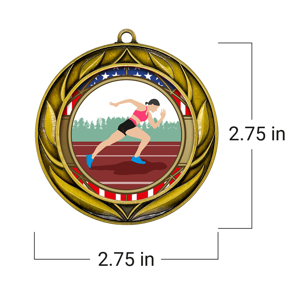 All Quality Wreath Design Track and Field Medal (female)