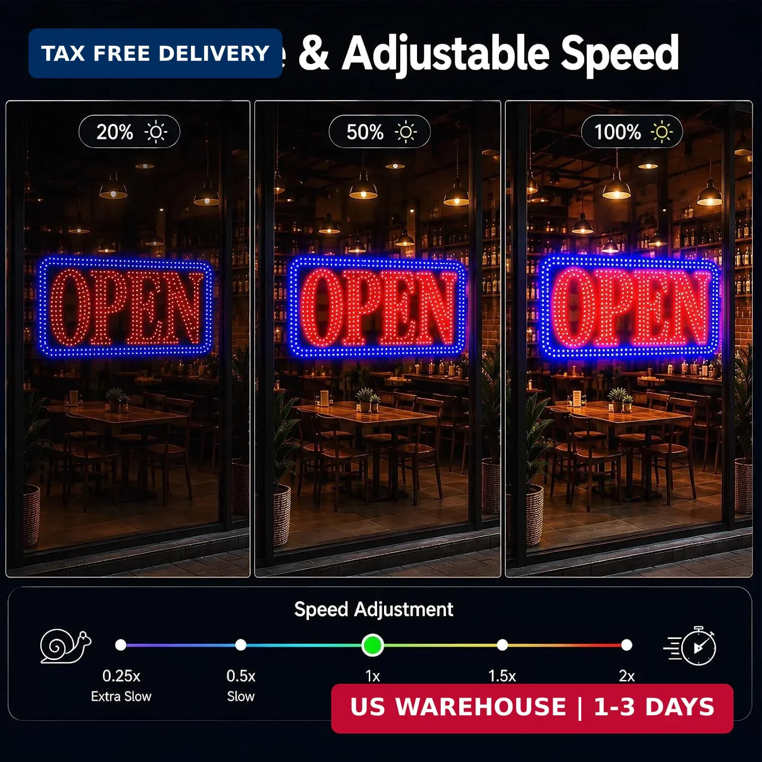 LED Open Signs for Business, High-Brightness Open Sign with Remote Control, 16.5