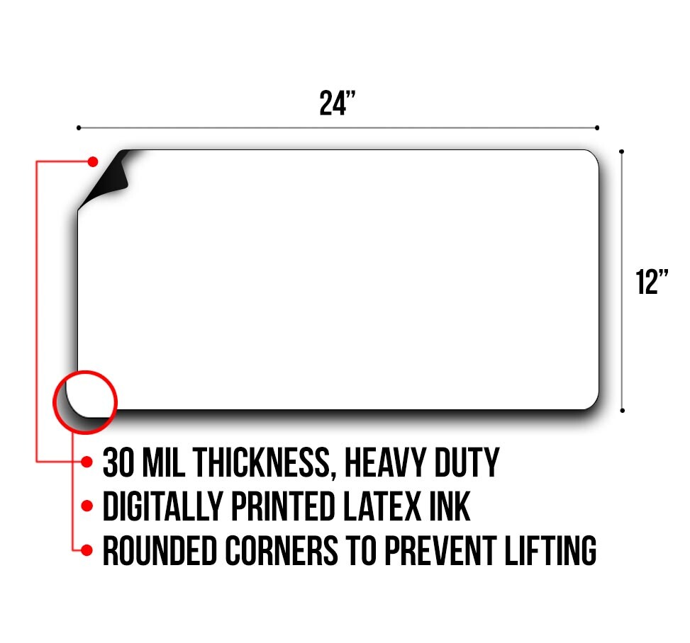 BLANK Heavy Duty Vehicle Magnet Truck Car Sticker Decal Sign Graphic