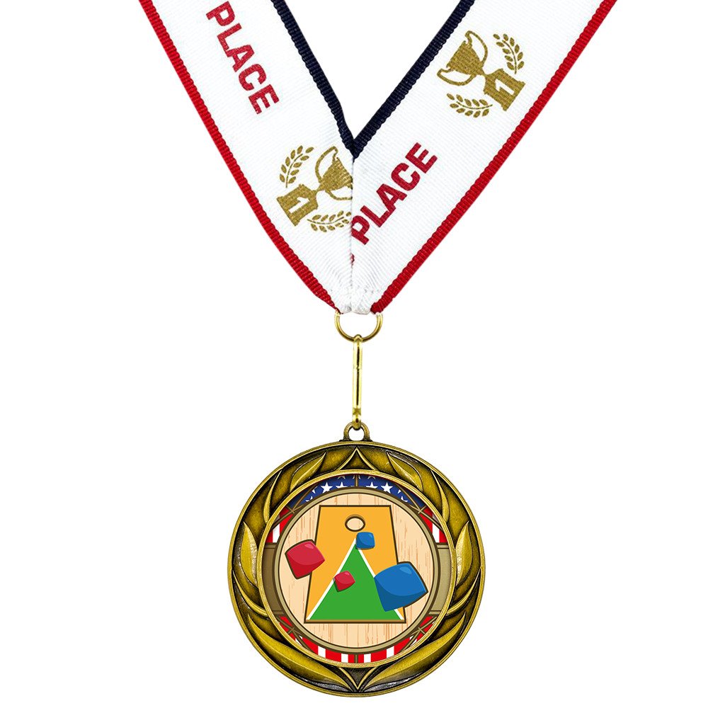 All Quality Wreath Design Cornhole Medal – 1st, 2nd, 3rd Place