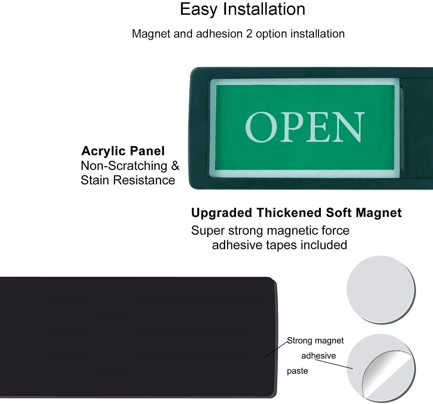 Open Closed Sign for Business Door, Open Signs Privacy Slide Door Sign Indicator