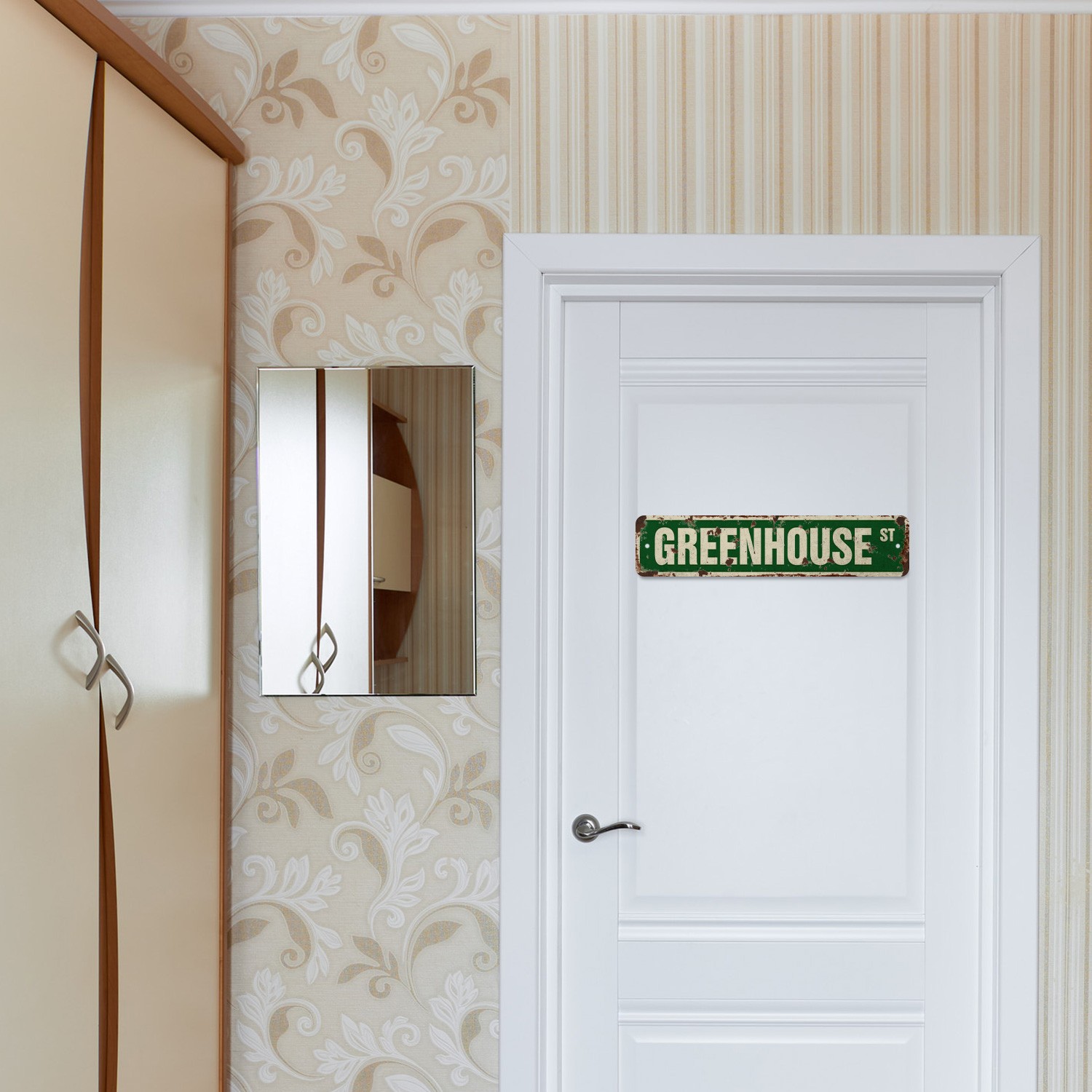 GREENHOUSE Vintage Style Street Sign flowers plants florist landscape landscaper
