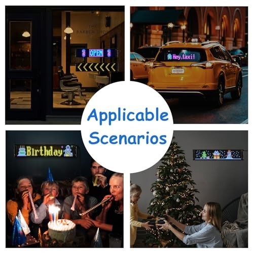 Programmable LED Car Window Sign Bluetooth App Control Custom Text Display