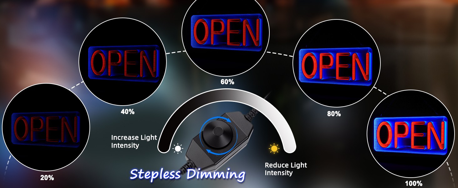 Open & Closed Neon Signs Double-Sided 3D Mirror LED Hanging Billboard Store Bar