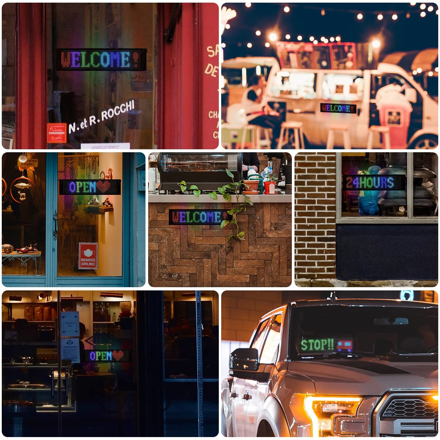 Hoios Programmable Led Sign High Bright Scrolling Signs Usb 5V Led Matrix Panel