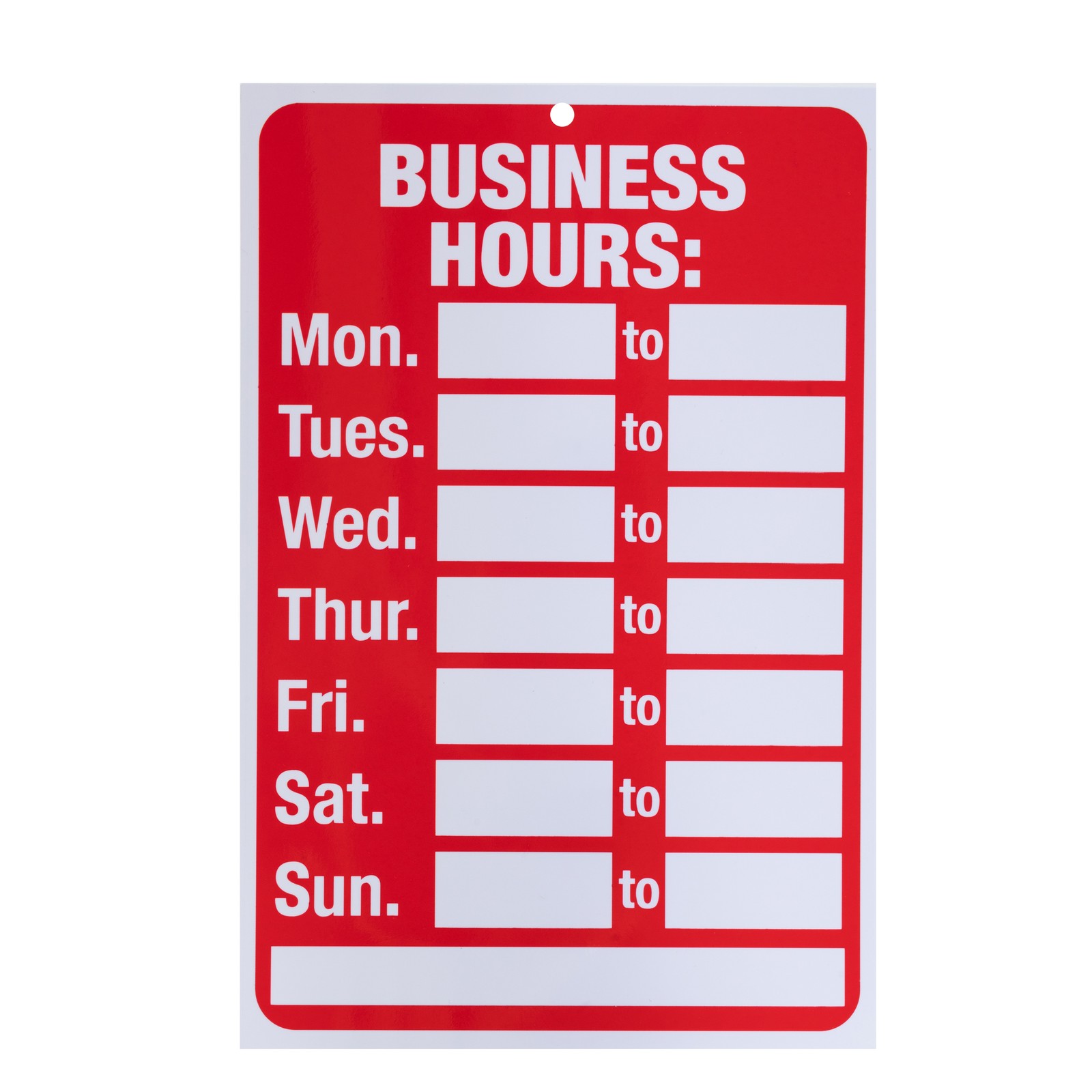 (2 pack) Pen+Gear Business Hours Sign, 8″x12″, Red/White