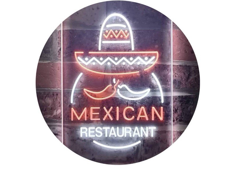 Mexican Restaurant Sign 8.5 “X 12” No Power Cord