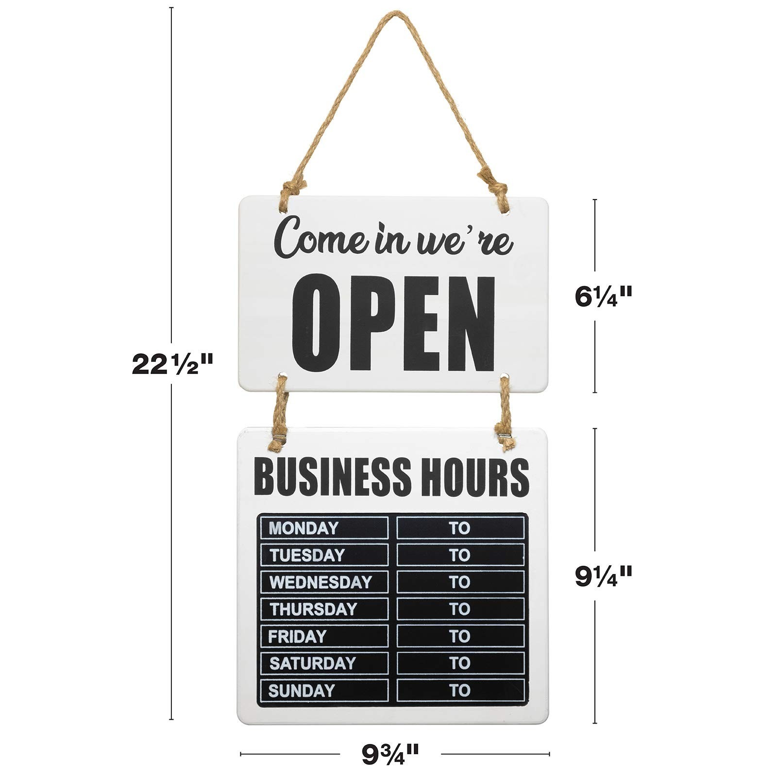 Excello Global Products Business Hours Hanging Chalkboard White Welcome Chalk…