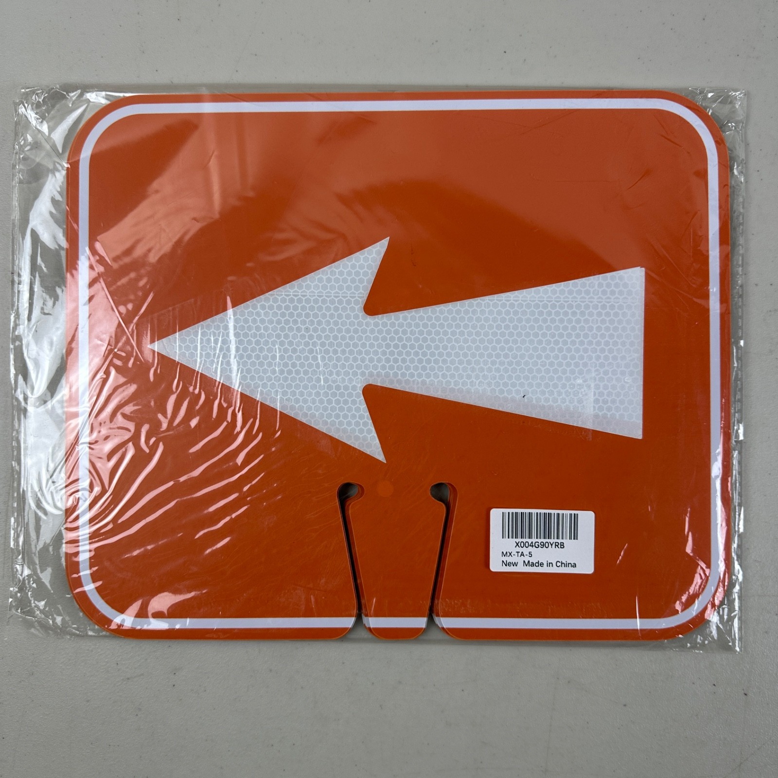 5 Pcs Traffic Arrow Signs Detour Arrow Road Cone Top Warning Sign 12.6″x10.4″