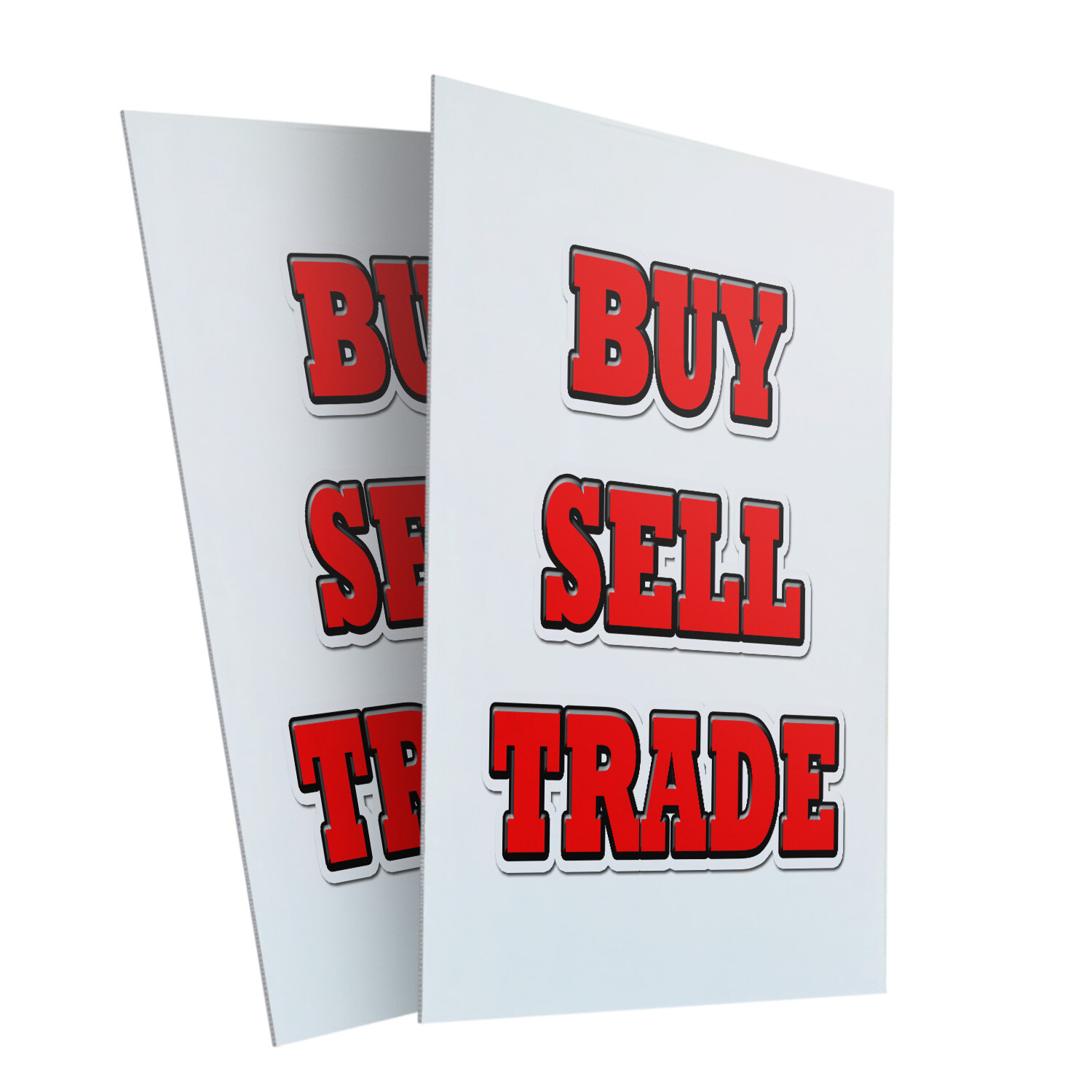 Buy Sell Trade 24″ x 36″ 2 Pack Of Store Sign Plastic Or Decal