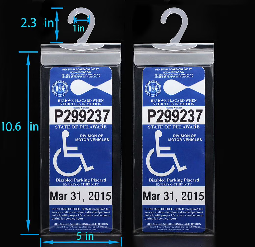 LotFancy Handicap Placard Holder- 10.6 x 5 in, Pack of 2