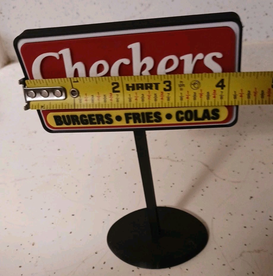Checkers Burgers FAST FOOD Restaurant Sign 3d Printed Miniature 6″
