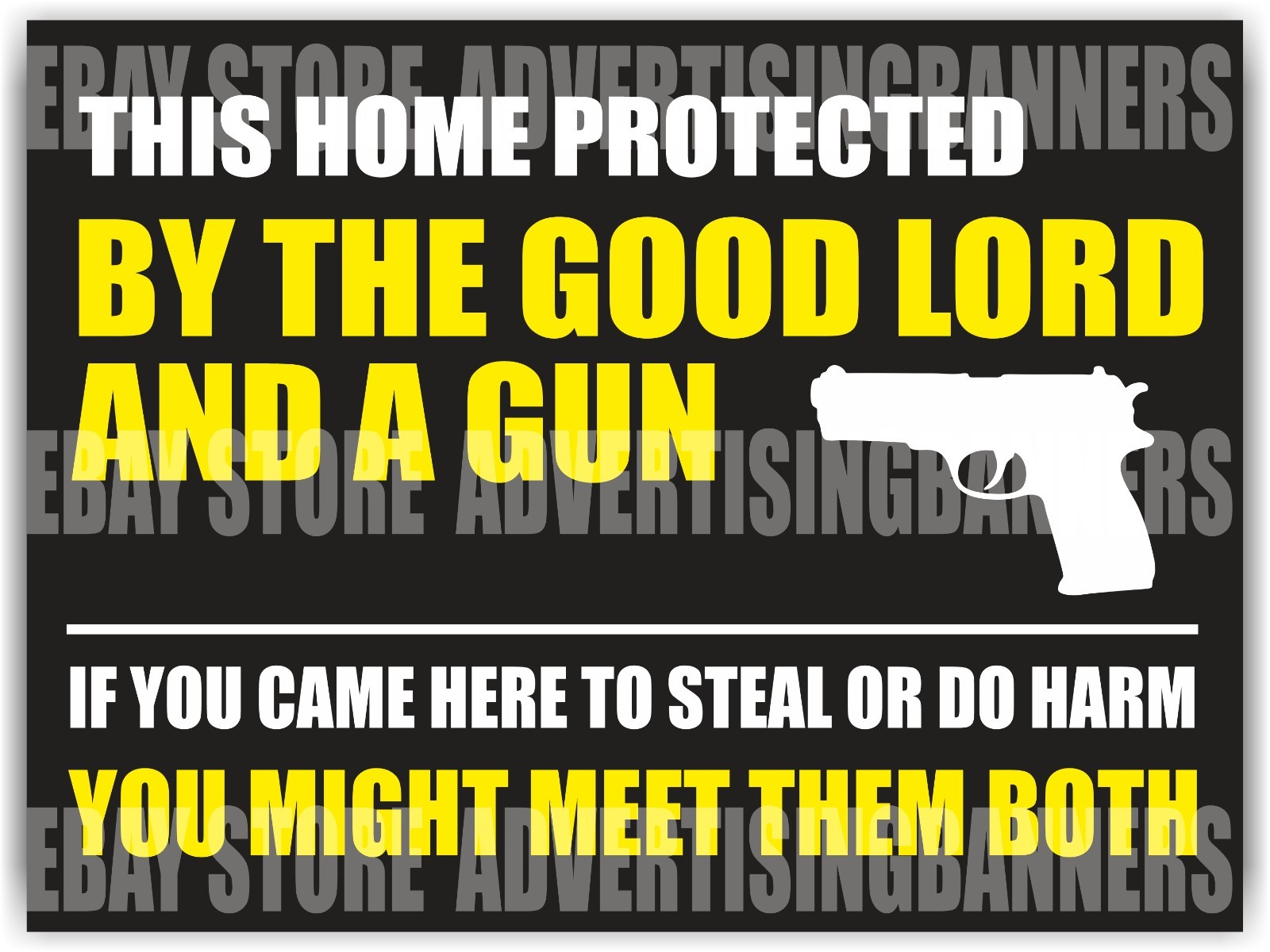 THIS HOME PROTECTED YARD Sign Corrugate Plastic with H-Stakes Lawn Sign security