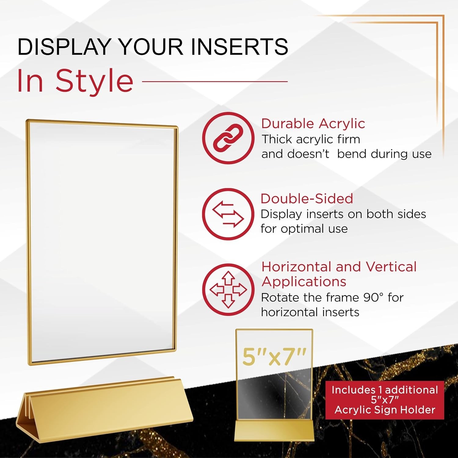 Acrylic Sign Holder 6 Pack 8.5×11 Plus 1 (Pack of 7), clear