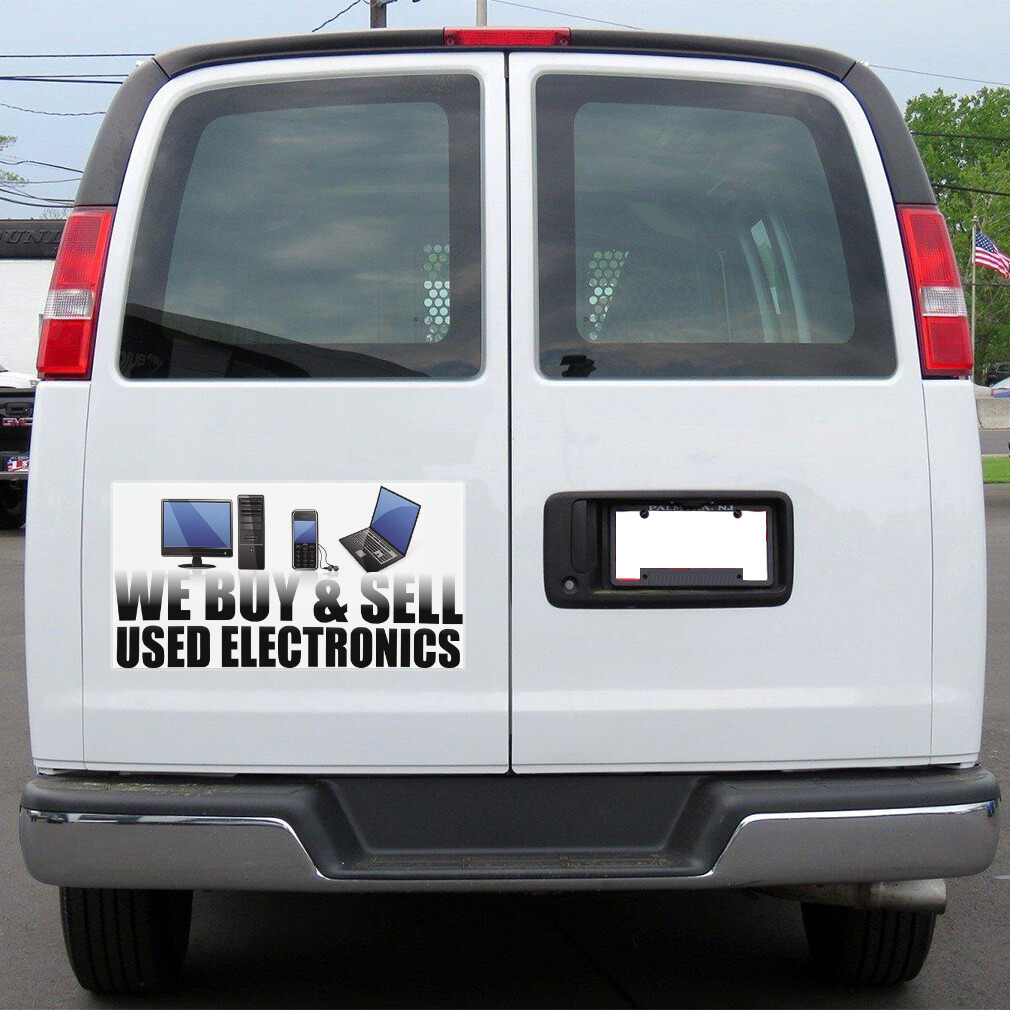 Car Magnet Set of 2 We Buy & Sell Used Electronics Industrial Sign
