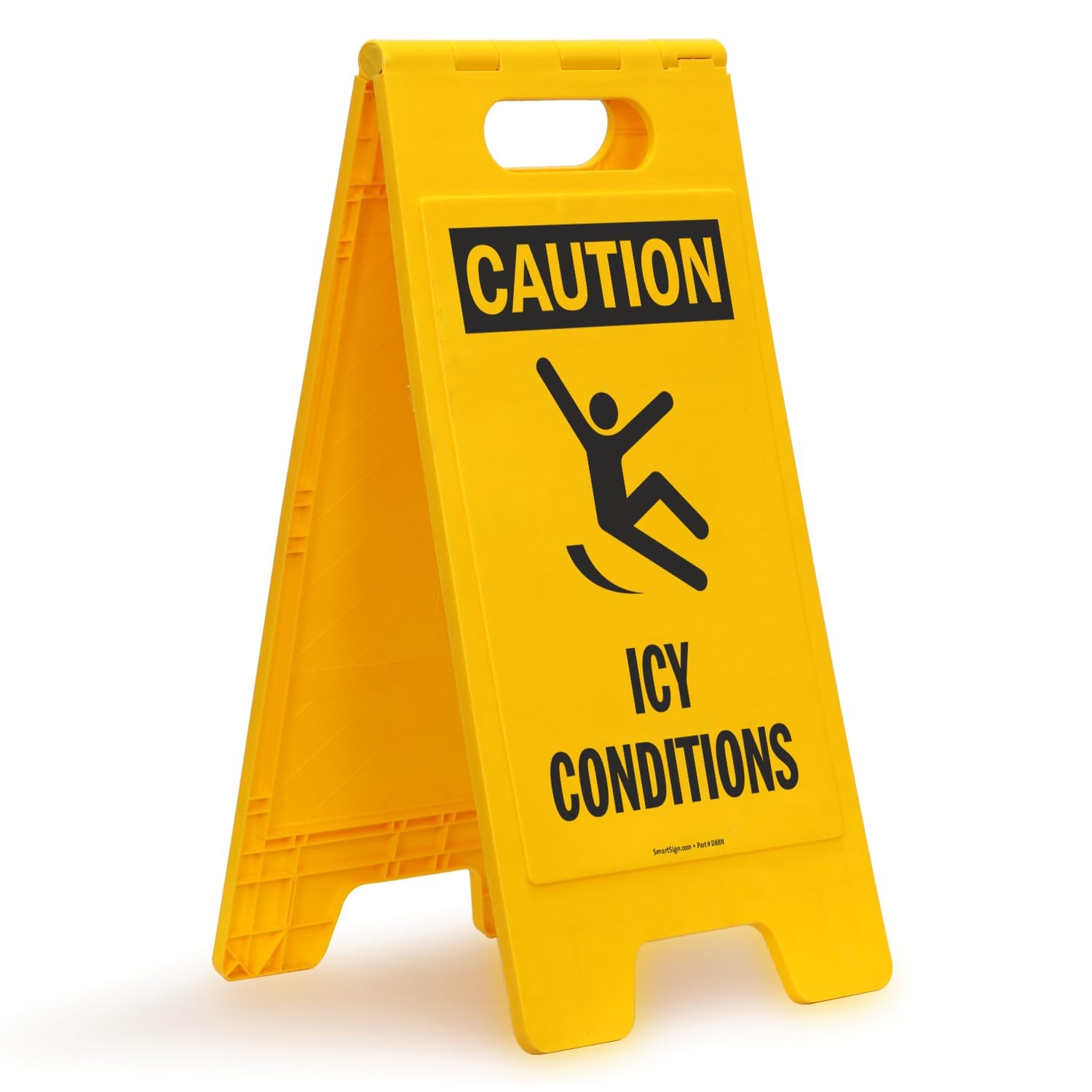 25×12 Inch Caution Icy Conditions TwoSided Folding Floor Sign 1 PC